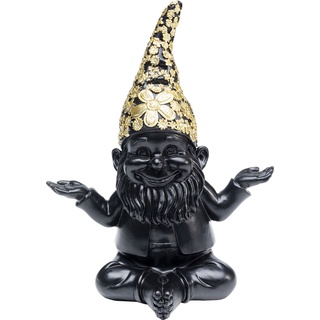 Deko Figur Zwerg Meditation Schwarz Gold 19cm