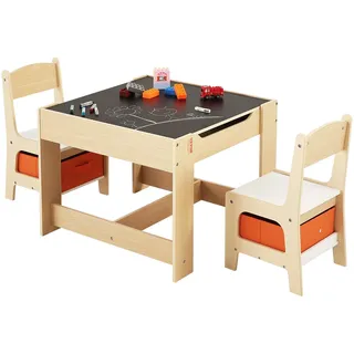 Vevor Kindersitzgruppe mit 2 Stühlen und Stoffaufbewahrungsbox