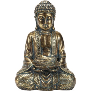 Dekofigur Buddha Mit Ginkgoschale