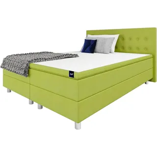 Best for Home Boxspringbett Neo Sawana Komfortable Bonellfederkernmatratze mit 5 cm Topper (Komplettbett, 5-St., 90x200 120x200 140x200 160x200 180x200 200x200), 7-Zonen-Bonnellfederkernmatratze, 5 cm PU-Schaum-Topper 90 cm x 200 cm