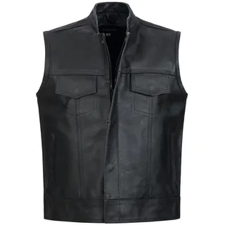 PAULGOS Lederweste Biker Kutte Echtleder BW4 in schwarz | Gr.: S