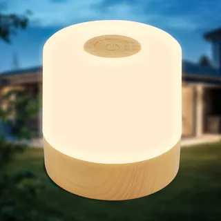 B.K.Licht Mini LED Tischlampe Braun