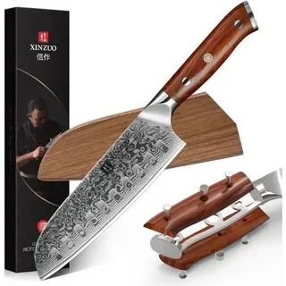 18cm Damaststahl Santokumesser Profi geschmiedet Küchenmesser