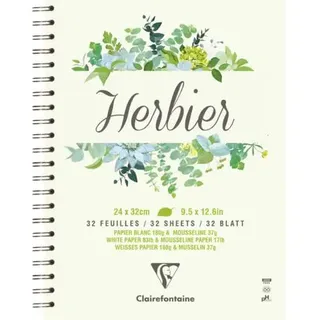 Clairefontaine 5x Herbarium, Heft mit Spiralbindung, 24x32cm 32 Bl 180g 975180C