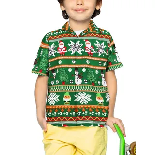 King Kameha Weihnachtshemd Kinder Kurzarm - Funky Hemd Weihnachten Junge - 12 Jahre