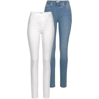 Jeansjeggings FLASHLIGHTS Gr. 50, N-Gr, weiß (white) Damen Jeans Jeansleggings High Waist