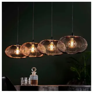 famlights Pendelleuchte Pendelleuchte Nadine in Kupfer E27 4-flammig schwarz