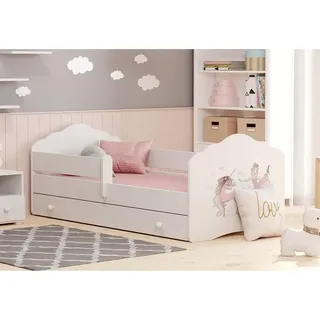 Kids Collective Kinderbett mit Matratze und Schublade 80 x 160 cm Holz weiß