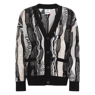 CARLO COLUCCI Strickjacke Erlacher schwarz 3XL