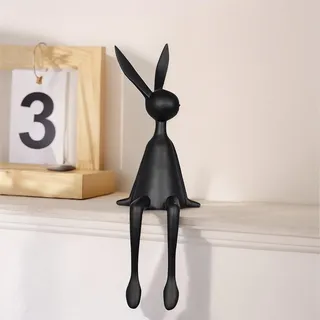 Kashyke Schwarze Osterhase Deko Modern Deko-Hasen Schwarz Osterdeko Osterdekoration Hase Dekoration für Ostern, Osterdeko für Tisch, Fensterbank & Wohnzimmer (A-1)