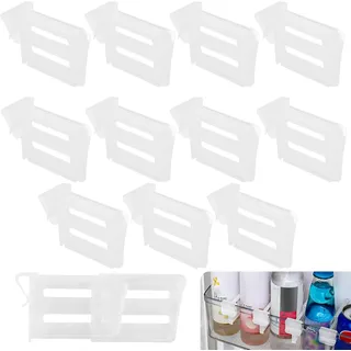 12 PCS Schubladen Ordnungssystem Kühlschrank Teiler, Verstellbar Flaschenhalter