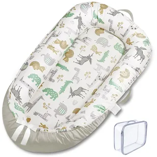 HDUYFYD Babynest Babynestchen Neugeborene Baby Nestchen Tragbar 0-24 Monate | Babynest für Neugeborene, Baby Abnehmbarer Bezug Waschbar, Zweiseitig Wendbar,Baby Erstausstattung Neugeborene