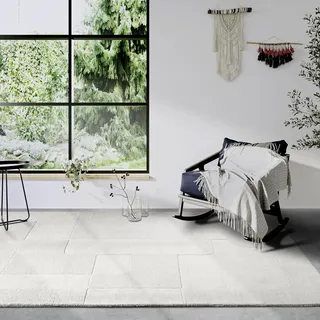 Villeroy & Boch Charlotte beige Creme, B:160cm H:10mm L:230cm, Wolle, Teppiche, Läufer, Handgewebt, Wolle, Natur, Läufer, Wohnzimmer, Geometrie