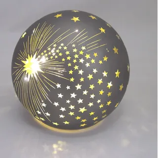 LED Deko-Kugel Spirit plus Timer Graphit-Gold ca.12 cm