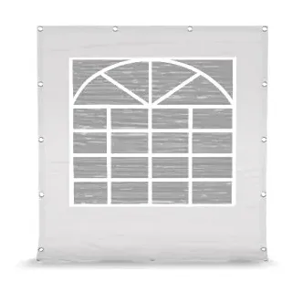 DAS COMPANY Seitenwand PE 2x2m 4 Stck. Wand mit Fenster PE 240g/m2 Weiß - Pavillon - Plane Wasserdicht - Zeltgarage - Faltpavillon - Gartenpavillon - Lagerzelt - Gartenzelt - Pavillon - Gartenhaus