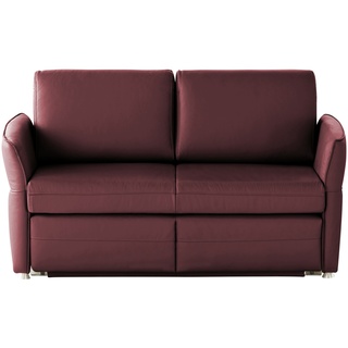 Schlafsofa mit Sitz- und Rückenbezug aus Echtleder ¦ rot ¦ Maße (cm): B: 160 H: 89 T: 85