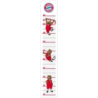 FC Bayern München Messlatte Bernie Wandsticker FCB Wandtattoo Kinderzimmer Maskottchen, Fußball Bilder selbstklebend weiß