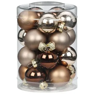 Magic Weihnachtskugeln Glas 3cm x 20 Stück kleine Christbaumkugeln Weihnachtsbaumkugeln braun beige