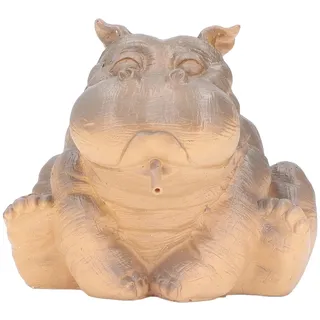 Segrehy Hippo Teichspritzer Figur, Niedliche Einfaches Wasserspeier Statue aus Kunstharz, 11.5 cm Garten Deko mit Wasserfunktion, für Teich, Pool und Innenbereich, als Geschenk für Gartenliebhaber