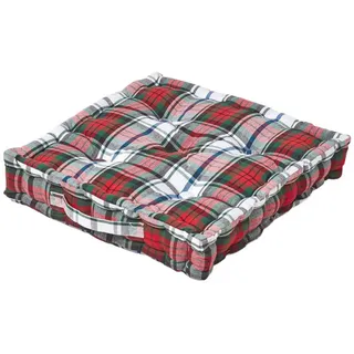 Homescapes MacDuff Bodenkissen 50 x 50 cm Rot