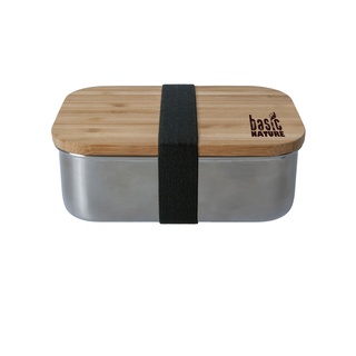 BasicNature Lunchbox \'Bamboo\' Edelstahl 0,8 L - 1631