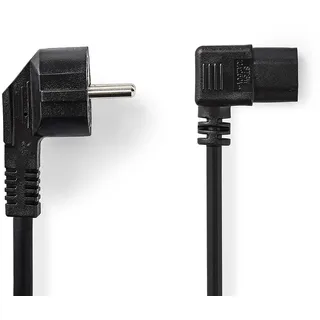 Nedis Stromkabel Schutzkontaktstecker, IEC-320-C13, 2m, Schwarz