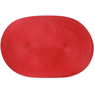 Continenta Tischset geflochten, ovale Form, Platzset, Platzmatte, Tischmatte in Gastro Qualität, 45 x 31 cm, rot