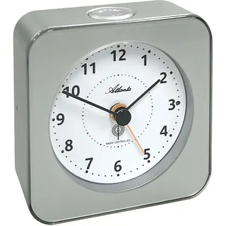 Funk Reisewecker Analog Licht Snooze Crescendo Zahlen Silber - ATLANTA 1846/19