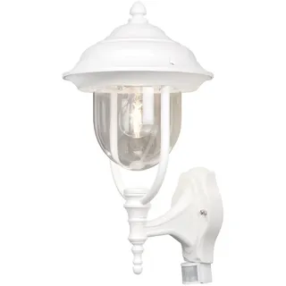 KONSTSMIDE LED Außen-Wandleuchte mit Bewegungsmelder, Höhe 48cm, Bewegungssensor, LED wechselbar, Warmweiß, Wand Außenleuchte im Landhausstil, Hausbeleuchtung inkl. Leuchtmittel weiß
