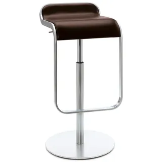 Barhocker Lem Lapalma Sitz Leder dunkelbraun, Designer Shin, Tomoko Azumi, 37x63-75x42 cm
