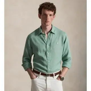 Polo Ralph Lauren für Herren. 710966294522 Maßgeschneidertes Leinenhemd grün (L), Lässig, Langarm