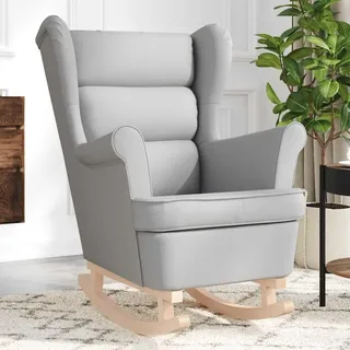 vidaXL Schaukelsessel Wolkengrau 74 x 90 x 102 cm Stoff grau mit Rollen