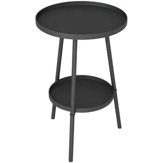 Vallsero Gartentisch,Rund, Schwarz, Metall, Freiform, 32x51x32 cm, Gartenmöbel, Gartentische, Beistelltische outdoor