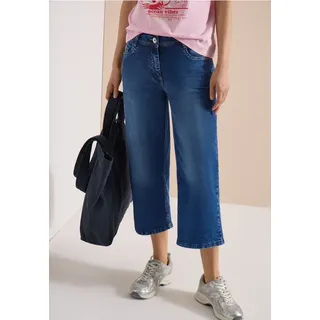 Cecil Wide Leg Jeans Loose Fit Blau 3/4