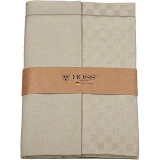 Ross 2er Pack Zwirn Halbleinen Geschirrtücher Karofond 50x70 cm | cappuccino - beige