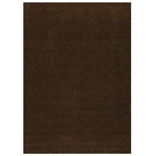 Vimoda Hochflor-Teppich Shaggy Wohnzimmer Läufer, Rechteckig, Höhe: 30 mm, Wohnzimmer Teppich, Schlafzimmer, langflor, Einfarbig Dunkel Farbe braun Rechteckig | Ø 0 cm x 160 cm x 220 cm x 30 mm