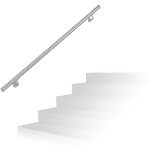 Relaxdays Handlauf 150 cm Edelstahl Ø 38 mm