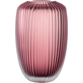 Leonardo Bellagio Blumenvase - Farbige Vase aus hochwertigem Glas mit Relief außen - Handarbeit - Höhe 16 cm, Durchmesser 10 cm - Berry, 036446