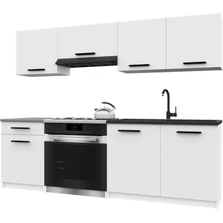 Belini Italia 1 Küchenzeile Küchenblock 180cm Weiß Matt