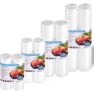 Vakuumrolle goffriert Set je 2 Stk. 15, 20, 25 und 28 cm breit 6 m lang = 48 m