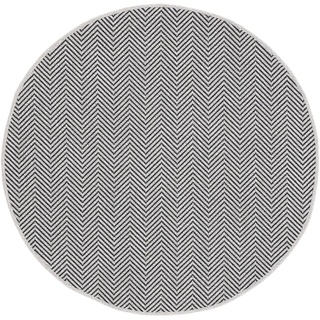 Teppich Boho 106, carpetfine, rund, Höhe: 4 mm, robustes Flachgewebe, Sisal Optik, UV-beständig, Außenbereich beige Ø 90 cm x 4 mm