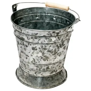 B&S Pflanzkübel Zinkeimer shabby used Look mit Henkel H 18.5 x Ø 18 cm 18.5 cm