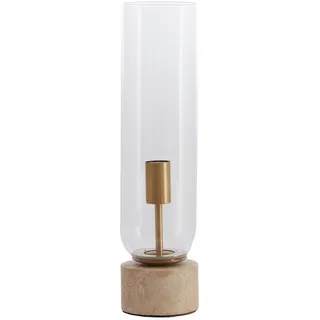Light & Living Tischlampe, Transparent, Stein, Rund, 12x47x12 cm, CE, Lampen & Leuchten, Innenbeleuchtung, Tischlampen, Tischlampen