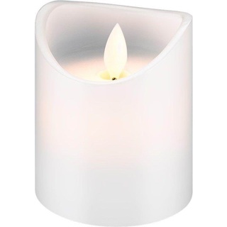 LED white real wax candle 7.5 x 10 cm