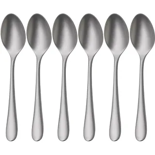 WMF Merit Espressolöffel-Set, 6 Stück, Cromargan protect®, sandgestrahlt, Besteck, Silber
