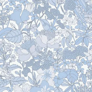 Bricoflor Blumentapete in Hellblau Badezimmer und Schlafzimmer Tapete mit Blumen Im Skandinavischen Stil Florale Vliestapete Im Retro Stil