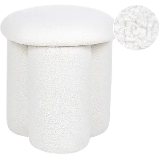 Beliani Pouf Carrington Polyester 40 x 45 x 40 cm Weiß