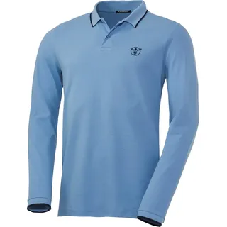 Chiemsee Herren Poloshirt Langarm, 100% Baumwolle, bequemes Polo mit lässigem Kragen, leichtes Langarmshirt, atmungsaktiv & luftdurchlässig, Hellblau, Gr. 3XL - 3XL