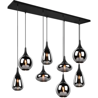 Trio Lumina 8-flg. E14 115 cm oval schwarz matt, chrom bedampft