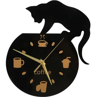 3d-katzen-wanduhr Für Küche, Café, Acryl, Langlebig, Geräuschlos, Wasserdicht, Rahmenlos, Modernes Dekor